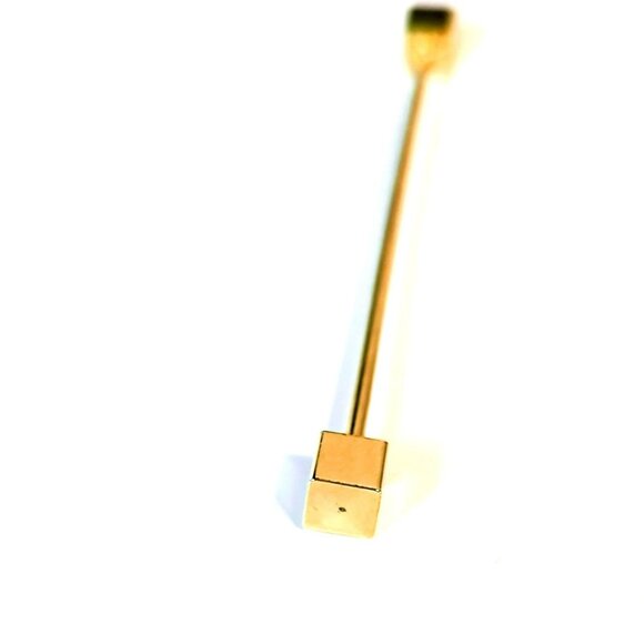 Vintage Gold-Tone Collar Bar Square Block Ends 2-1/8 Inches long - Picture 2 of 4